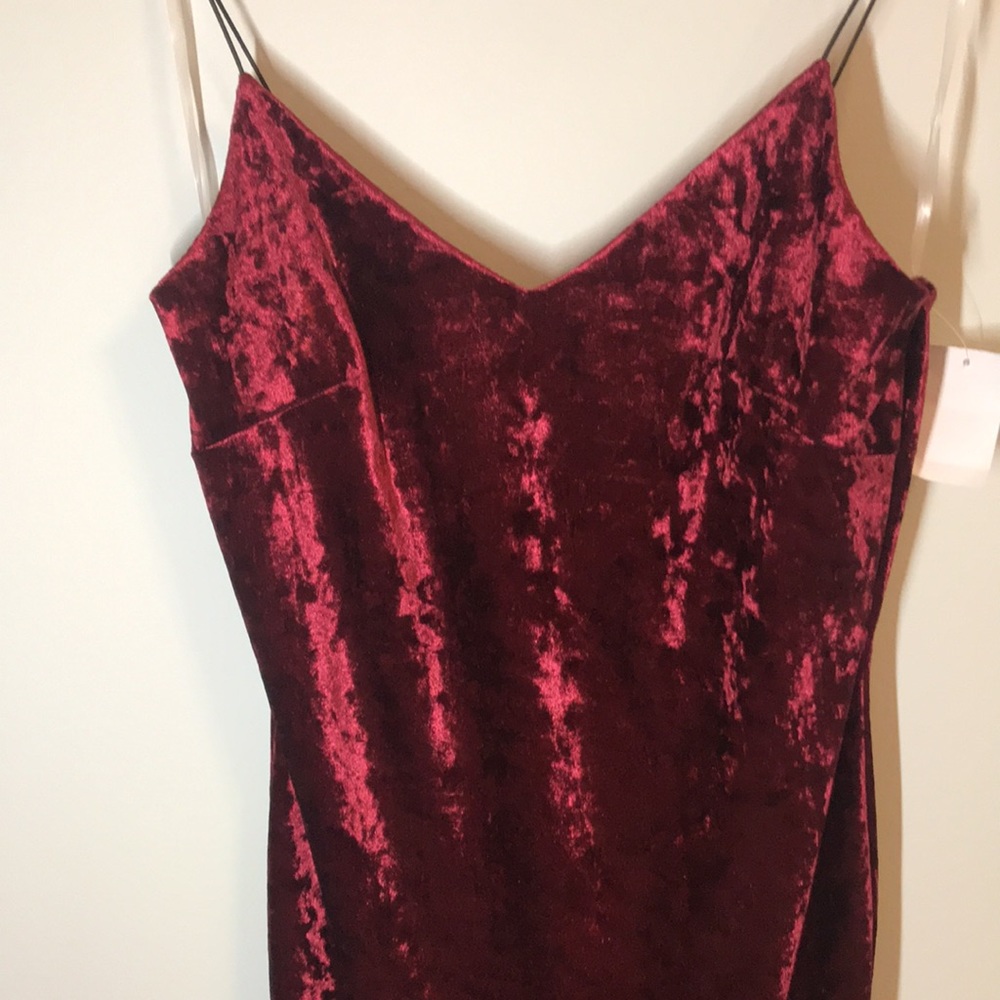Crushed velvet wine colored dress